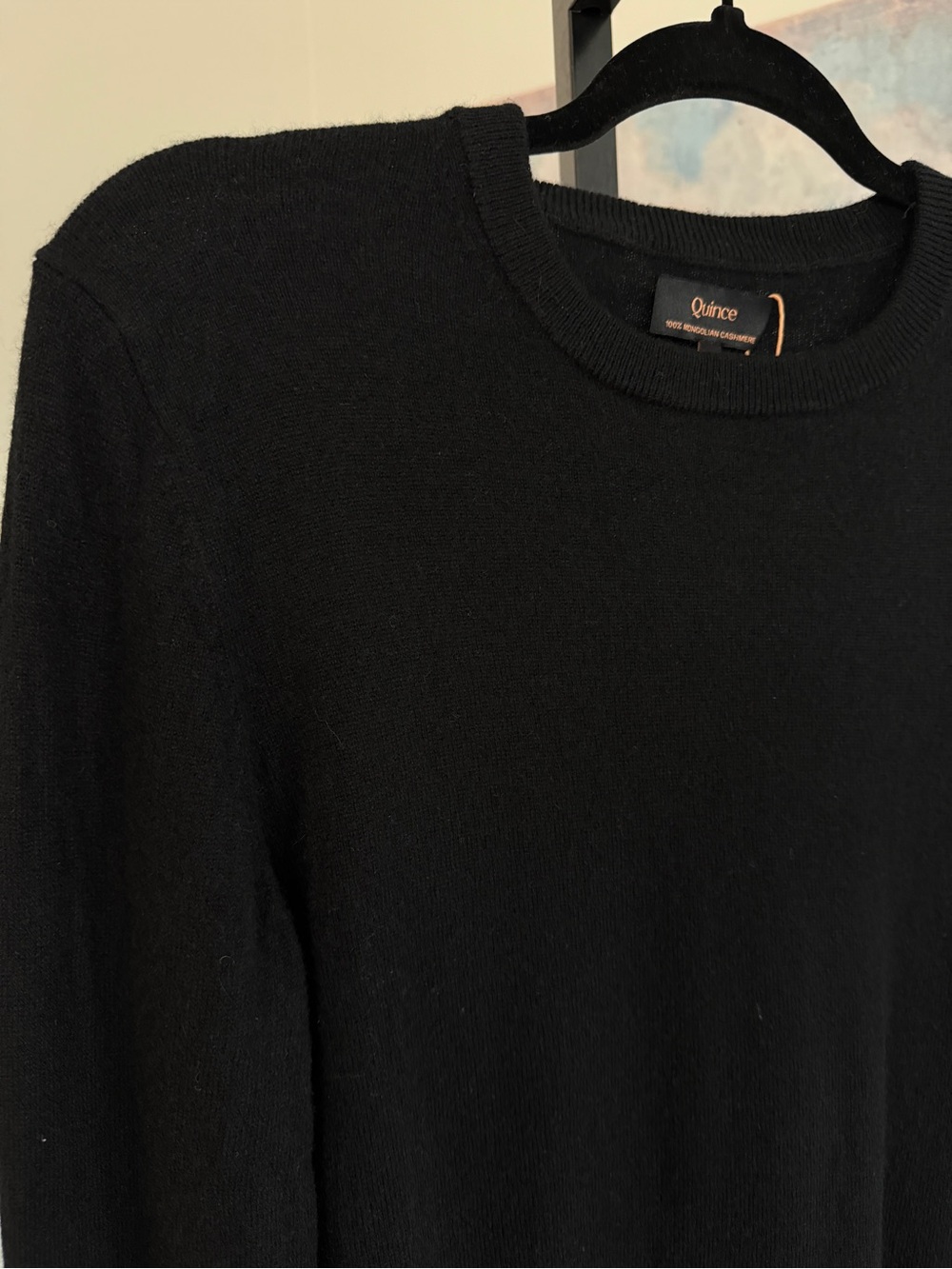 New Quince Womens Medium Mongolian Cashmere Crewneck Sweater Black Pullover NWT - Picture 4 of 7